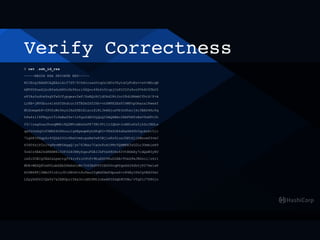 $ cat .ssh_id_rsa
-----BEGIN RSA PRIVATE KEY-----
MIIEogIBAAKCAQEAs1Aif7ST/0Ck8rcuxaVrq0slBOzVXytdJyFnNzv+eYvMGcqB
kMT6UPuwZLhcNfaGoH6Uu5b96zri66Qvo49kfn5trpjCxPLV2fz8otPVk6C6TbO5
xPIAzOudtm9zgYfwDJfypqesv2eF/SxRQcNJjdUkd1RtJocY8diBXmbCfhtX/P+A
LrKB+jMVGburwlshXYShdcuc3fTEGeZX52Hh+vnXWPEZEsPI6WFnpUmaza1Rwwsf
NhZnmgeb8+fPOfuWz9syzIAxZUEtEiacrSlNlJeHAjuxVb3nUhsrjkc3BAD4Ar6q
hPa4z118FNqyn1TiDwBaZ9s+1nTga0dAYDyQnQIDAQABAoIBAFkR0zEwV9uRFt5h
09/lnagGuarKoeqWNb18QDMVoABsSsP87YMl9VlIzIQbd+JuRM1wUx0jkZnJNHLs
qaVLUxXqYz05MHZ4UXXozu1q4EpmqmRyhDKqK2+fEkZO8kdDaSA4UhYqcArbt5jc
7LgH8396gpSr4VQkA2YOr6Re0vmkcpaRe0w83BjixKs9lusJGKtHjlhWnow63vmJ
h5SDfxjP2o1VqPbvMKOHggQ/yn763Nao7CaOn8rAIPNtTQHMKE3zO2Lc3OmbieH9
5nkCz6EA2kd8EEM4l5OFIG4CNNy6qsuFGEJJkFtbS8OSz6IVtBDmXy7cdQsW3yKU
ieXiU0ECgYEA2xLpwctgfY4rcPzih9tFv9buEXY98uD2HA+TOeZPeJRDoci/z6it
MUR+WEXQ8YaRVLdmZEbZPmSsCoWn7O45EdVVVIEOUVoqNYgeZHJ46bYjP07Xe1wP
X00M48Fj5MAIFIoSlu3FiSBtN+n9uTmu2YgWd0XmTdpowZ+r84By1KkCgYEA0YmI
LfpyXdYHICQw5k7a2EBUpo15Aa3nlxEhfMt2obxHXYSdgb8UYMu/vTqfcJ7X86jo
Verify Correctness
 