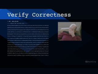 $ cat .ssh_id_rsa
-----BEGIN RSA PRIVATE KEY-----
MIIEogIBAAKCAQEAs1Aif7ST/0Ck8rcuxaVrq0slBOzVXytdJyFnNzv+eYvMGcqB
kMT6UPuwZLhcNfaGoH6Uu5b96zri66Qvo49kfn5trpjCxPLV2fz8otPVk6C6TbO5
xPIAzOudtm9zgYfwDJfypqesv2eF/SxRQcNJjdUkd1RtJocY8diBXmbCfhtX/P+A
LrKB+jMVGburwlshXYShdcuc3fTEGeZX52Hh+vnXWPEZEsPI6WFnpUmaza1Rwwsf
NhZnmgeb8+fPOfuWz9syzIAxZUEtEiacrSlNlJeHAjuxVb3nUhsrjkc3BAD4Ar6q
hPa4z118FNqyn1TiDwBaZ9s+1nTga0dAYDyQnQIDAQABAoIBAFkR0zEwV9uRFt5h
09/lnagGuarKoeqWNb18QDMVoABsSsP87YMl9VlIzIQbd+JuRM1wUx0jkZnJNHLs
qaVLUxXqYz05MHZ4UXXozu1q4EpmqmRyhDKqK2+fEkZO8kdDaSA4UhYqcArbt5jc
7LgH8396gpSr4VQkA2YOr6Re0vmkcpaRe0w83BjixKs9lusJGKtHjlhWnow63vmJ
h5SDfxjP2o1VqPbvMKOHggQ/yn763Nao7CaOn8rAIPNtTQHMKE3zO2Lc3OmbieH9
5nkCz6EA2kd8EEM4l5OFIG4CNNy6qsuFGEJJkFtbS8OSz6IVtBDmXy7cdQsW3yKU
ieXiU0ECgYEA2xLpwctgfY4rcPzih9tFv9buEXY98uD2HA+TOeZPeJRDoci/z6it
MUR+WEXQ8YaRVLdmZEbZPmSsCoWn7O45EdVVVIEOUVoqNYgeZHJ46bYjP07Xe1wP
X00M48Fj5MAIFIoSlu3FiSBtN+n9uTmu2YgWd0XmTdpowZ+r84By1KkCgYEA0YmI
LfpyXdYHICQw5k7a2EBUpo15Aa3nlxEhfMt2obxHXYSdgb8UYMu/vTqfcJ7X86jo
Verify Correctness
 