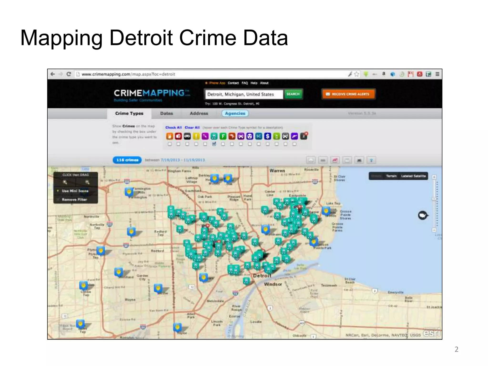 2
Mapping Detroit Crime Data