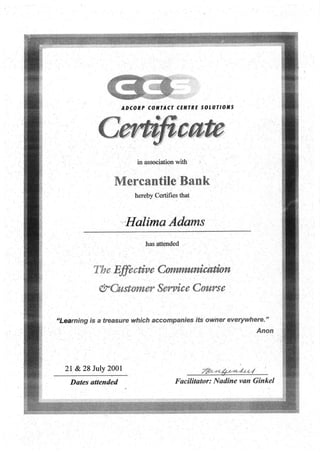 Halima-Customer Service