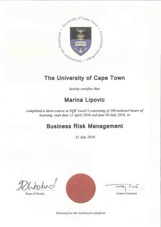UCT Business Risk Diploma