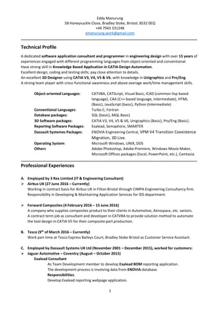 Curriculum Vitae - Eddy Manurung - October2016