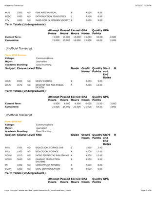 Academic Transcript | PDF