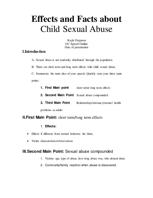 child abuse research paper outline
