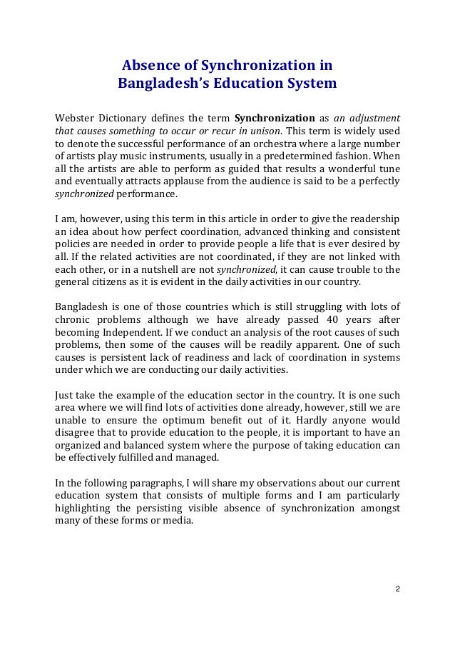 Final Publishable article on Education SystemClean Version