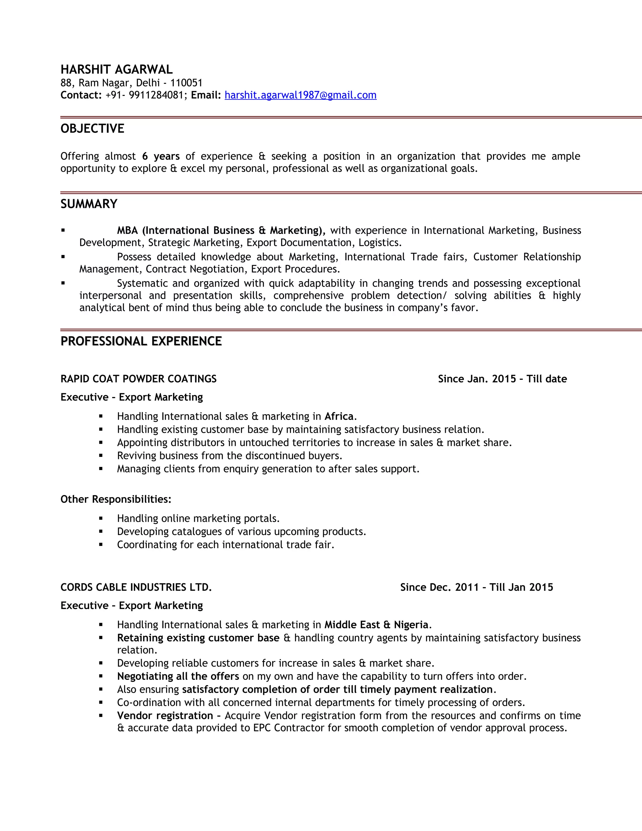 Harshit Resume International Marketing - Harshit Resume International Marketing 1 2048 