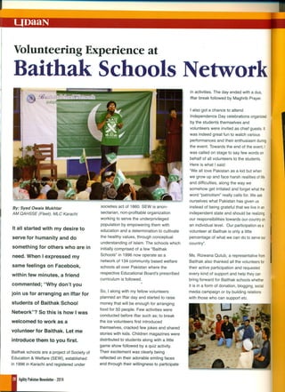 My Article On Volunteer Experience AT Baithak School in My Office Magazine UDAAN