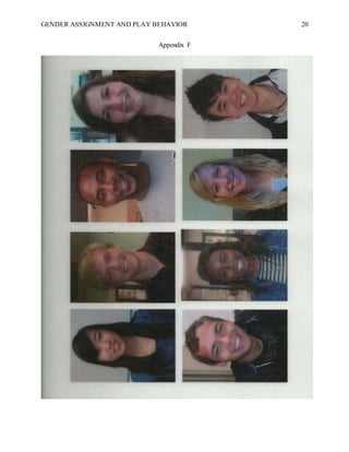 GENDER ASSIGNMENT AND PLAY BEHAVIOR 20
Appendix F
 