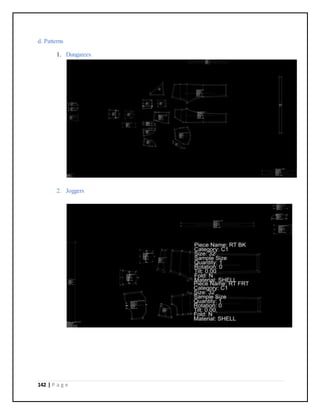 142 | P a g e
d. Patterns
1. Dungarees
2. Joggers
 