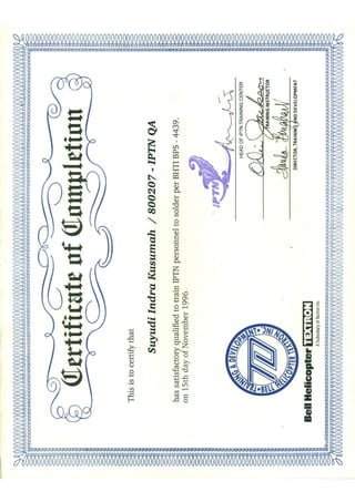 AircraftTrain Certificate