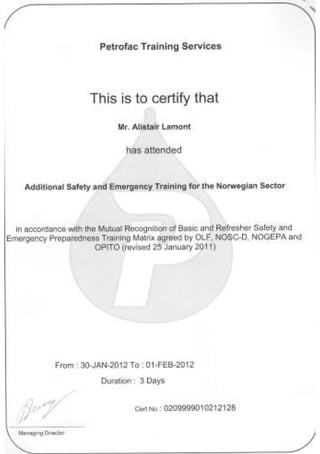 Ali Lamont 2.8MB CV&Certs 2015