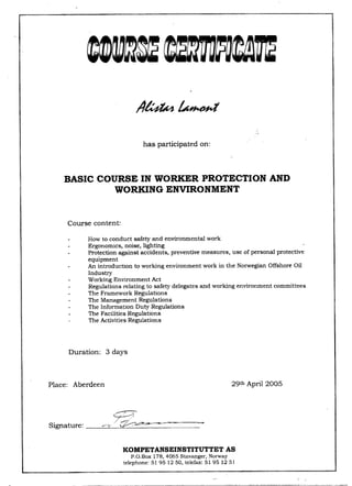 Ali Lamont 2.8MB CV&Certs 2015