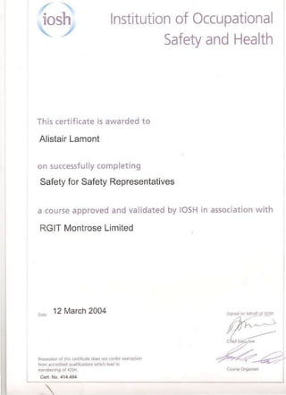 Ali Lamont 2.8MB CV&Certs 2015