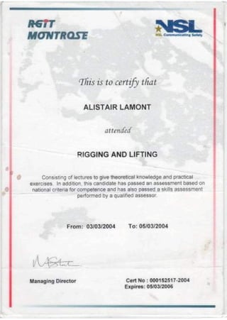 Ali Lamont 2.8MB CV&Certs 2015