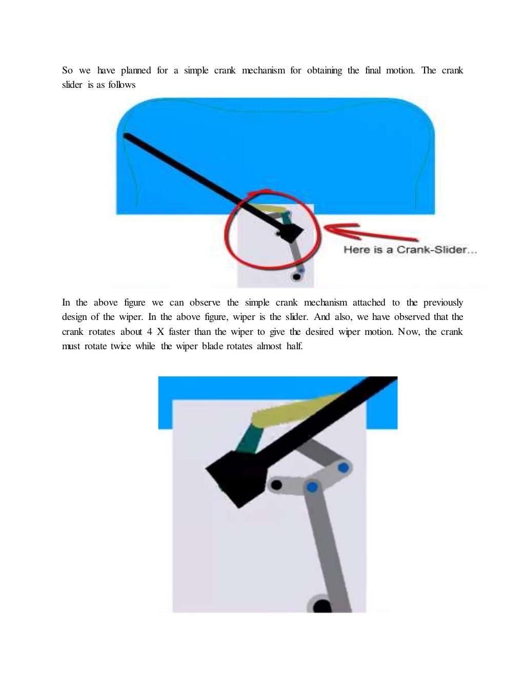 cam report windshield wiper mechanism