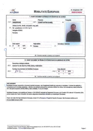 certificat EUROPASS