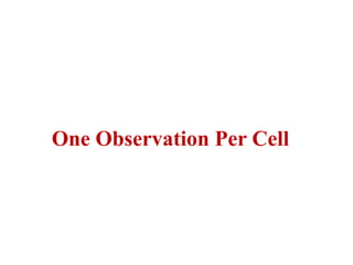 One Observation Per Cell
 