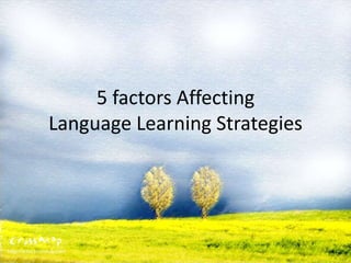 5 factors Affecting
Language Learning Strategies
 