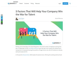 5 Factors That Will Help Your Company Win the War for Talent
