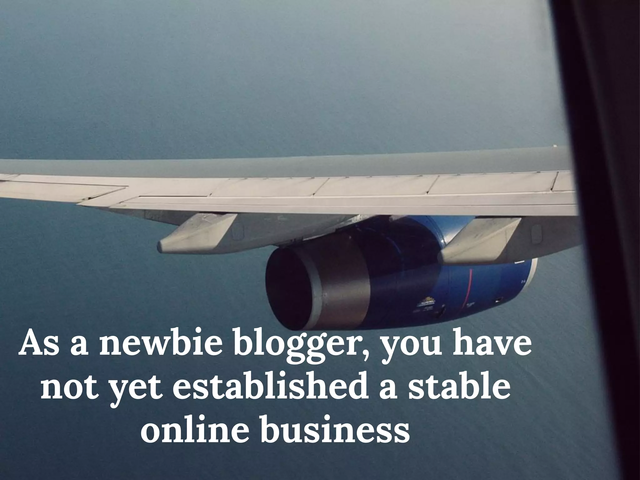 As a newbie blogger, you have not yet established a stable online business  