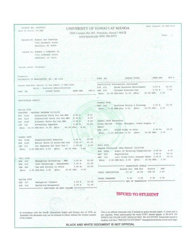 UofHawaiiTranscripts