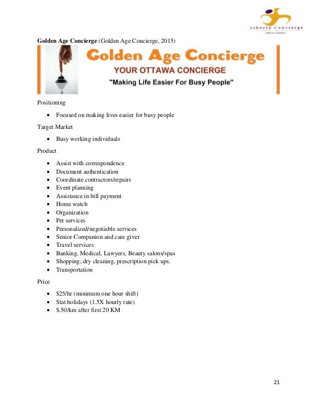 Personal concierge business plan pdf image