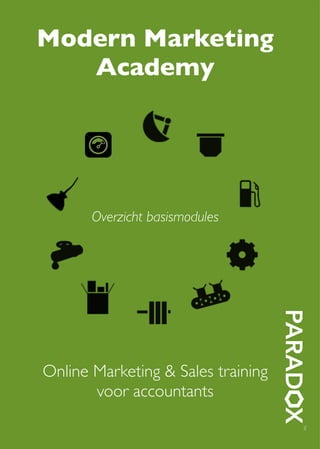 Modern Marketing
Academy
Online Marketing & Sales training
voor accountants
TM
Overzicht basismodules
 