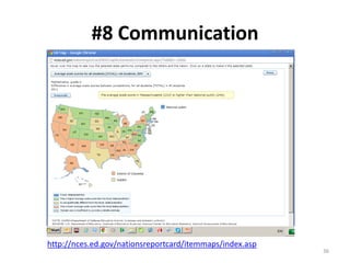 36
#8 Communication
http://nces.ed.gov/nationsreportcard/itemmaps/index.asp
 