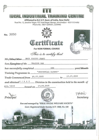 idel certificate