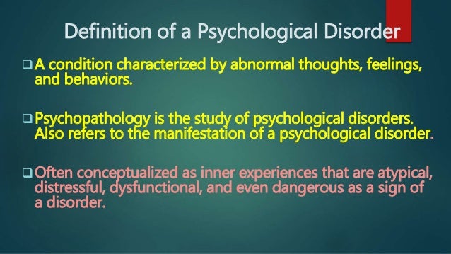 psychological disorders definition