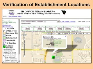 Verification of Establishment Locations
 