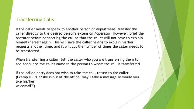 transferring calls