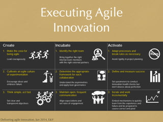 Executing Agile
Innovation
Delivering agile innovation, Jun 2014, E&Y
 