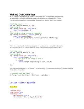 Filters in AngularJS