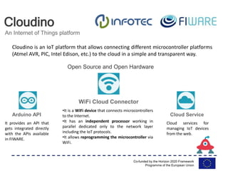 Co-funded by the Horizon 2020 Framework
Programme of the European Union
Cloudino
An Internet of Things platform
Arduino AP...