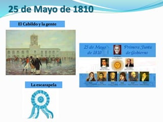 25 de Mayo de 1810
El Cabildo y la gente
La escarapela
 