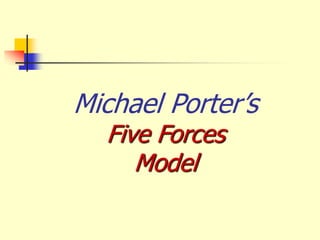 Michael Porter’s
Five Forces
Model
 