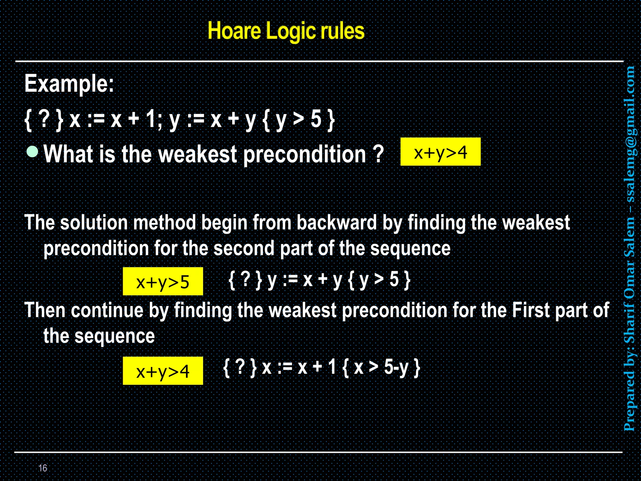 #5 formal methods – hoare logic | PPTX