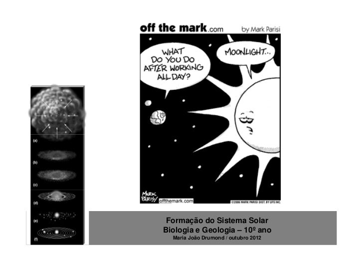 Formação do Sistema SolarBiologia e Geologia – 10º ano  Maria João Drumond / outubro 2012 