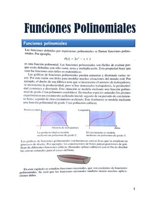 1
Funciones Polinomiales
Funciones polinomiales
 