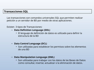 Tema 5 Fundamentos de Bases de Datos - SQL | PPTX