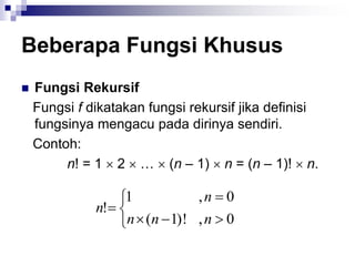 pengertian dan contoh fungsi rekursif java - mahasiswa... 5 fungsi | PPT
