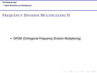 The Physical Layer
Digital Modulation and Multiplexing
FREQUENCY DIVISION MULTIPLEXING II
OFDM (Orthogonal Frequency Division Multiplexing)
 