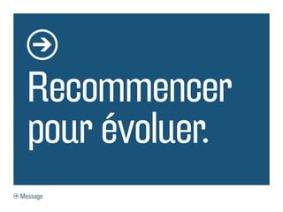 Recommencer
  pour évoluer.
Message
 