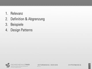 1.   Relevanz
2.   Definition & Abgrenzung
3.   Beispiele
4.   Design Patterns




                               2
 