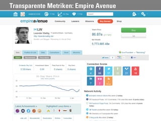 Transparente Metriken: Empire Avenue




                                       54
 