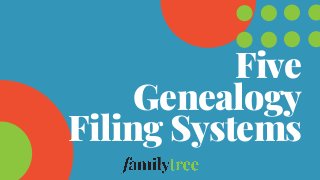 Five
Genealogy
Filing Systems
 