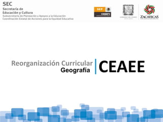 Reorganización Curricular
               Geografía    CEAEE
 