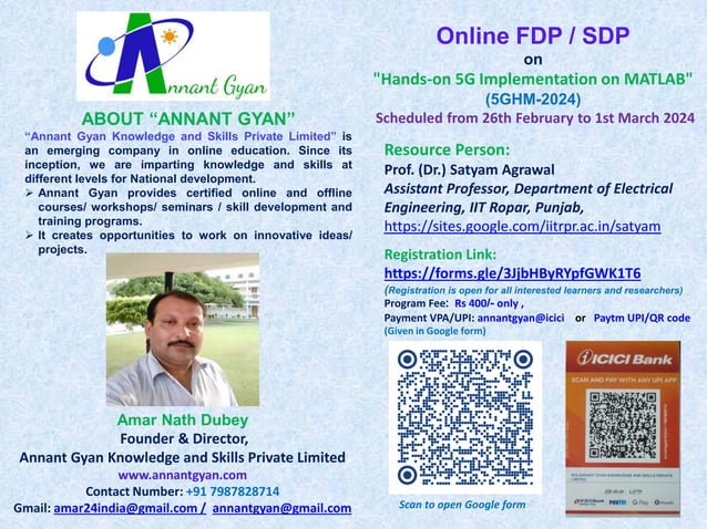 Five days online FDP/SDP on "Hands-on 5G Implementation on MATLAB ...