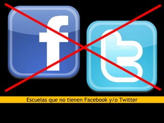 Escuelas que no tienen Facebook y/o Twitter
 